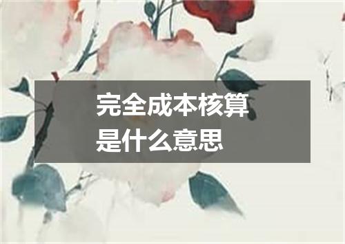 完全成本核算是什么意思