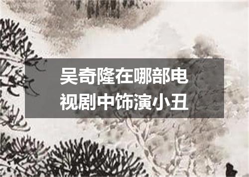 吴奇隆在哪部电视剧中饰演小丑