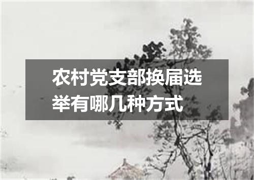 农村党支部换届选举有哪几种方式