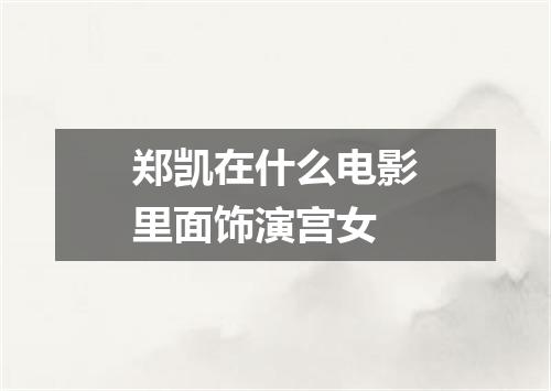 郑凯在什么电影里面饰演宫女