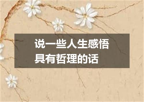 说一些人生感悟具有哲理的话