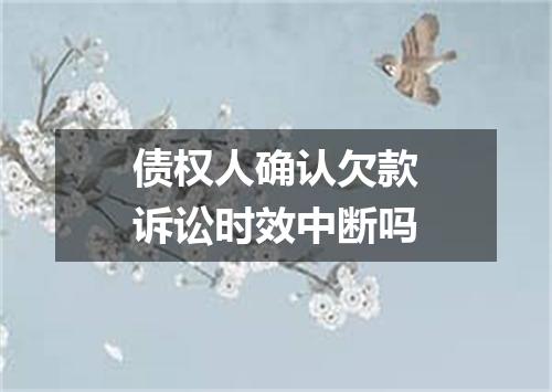 债权人确认欠款诉讼时效中断吗