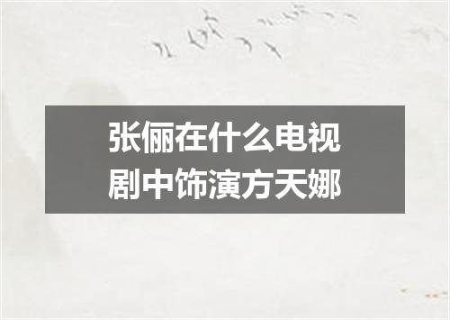 张俪在什么电视剧中饰演方天娜
