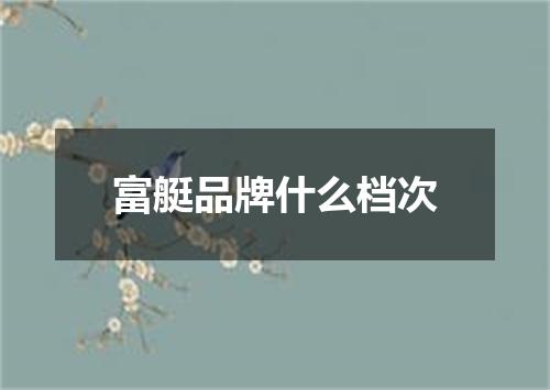 富艇品牌什么档次