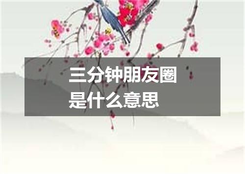 三分钟朋友圈是什么意思