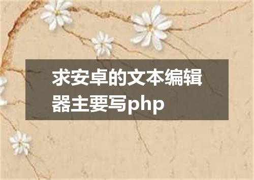 求安卓的文本编辑器主要写php