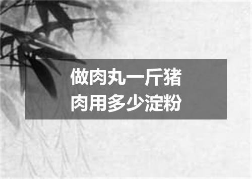 做肉丸一斤猪肉用多少淀粉