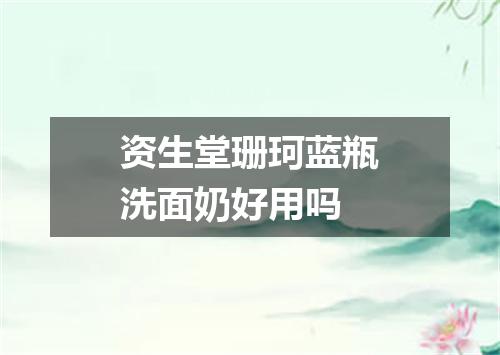 资生堂珊珂蓝瓶洗面奶好用吗