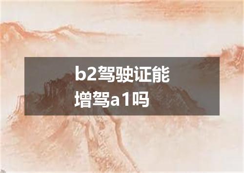 b2驾驶证能增驾a1吗