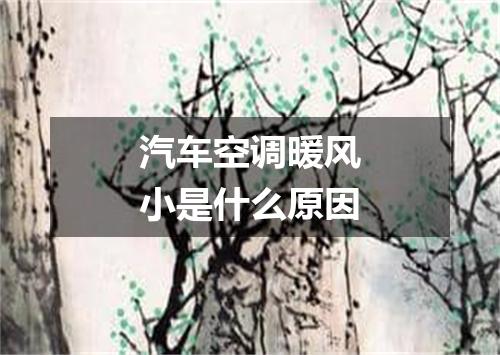 汽车空调暖风小是什么原因