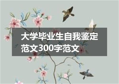 大学毕业生自我鉴定范文300字范文