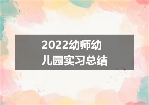 2022幼师幼儿园实习总结