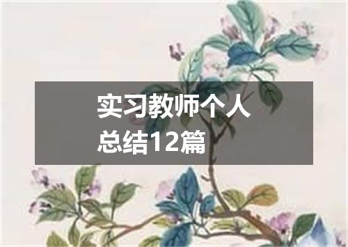 实习教师个人总结12篇