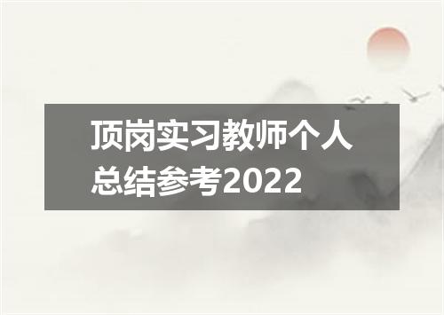 顶岗实习教师个人总结参考2022