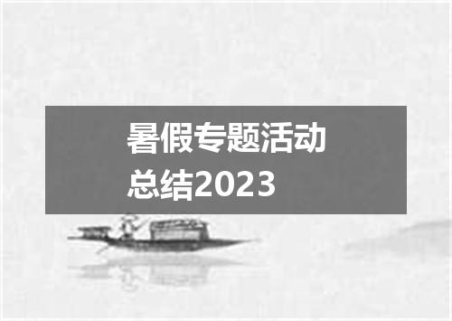 暑假专题活动总结2023