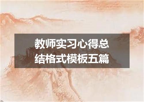 教师实习心得总结格式模板五篇