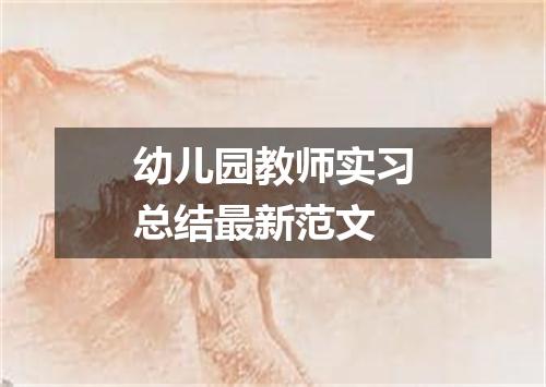 幼儿园教师实习总结最新范文