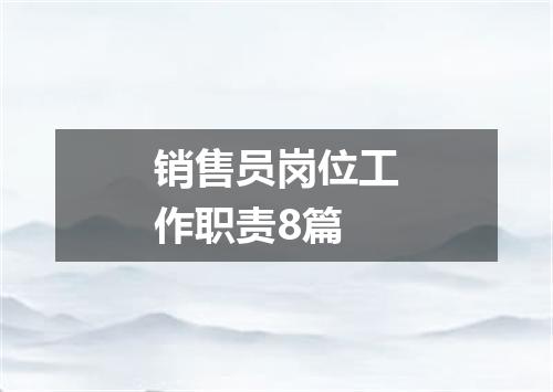 销售员岗位工作职责8篇