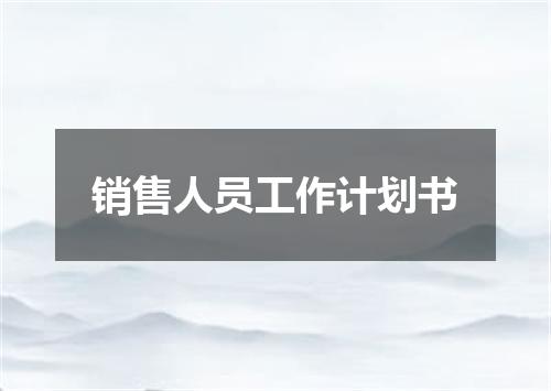 销售人员工作计划书