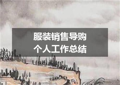 服装销售导购个人工作总结