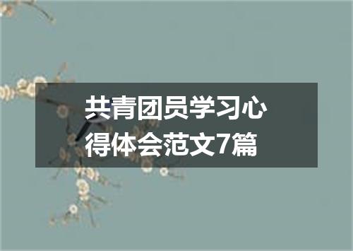 共青团员学习心得体会范文7篇