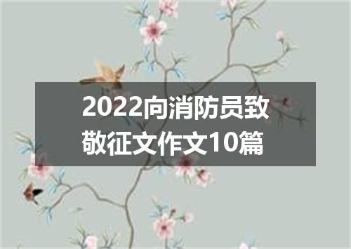 2022向消防员致敬征文作文10篇