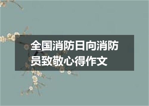 全国消防日向消防员致敬心得作文