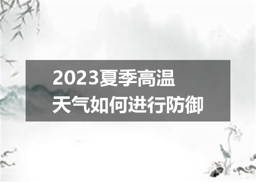 2023夏季高温天气如何进行防御