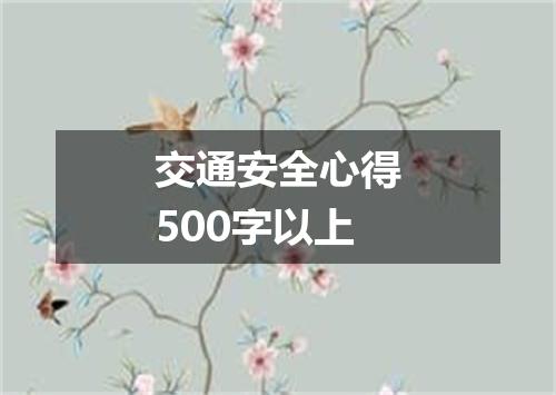 交通安全心得500字以上