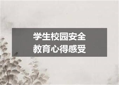 学生校园安全教育心得感受