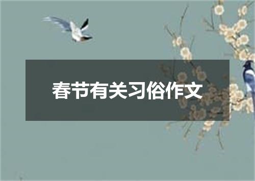 春节有关习俗作文