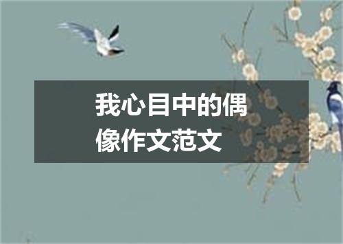 我心目中的偶像作文范文