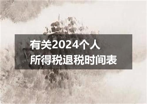 有关2024个人所得税退税时间表