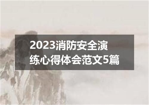2023消防安全演练心得体会范文5篇