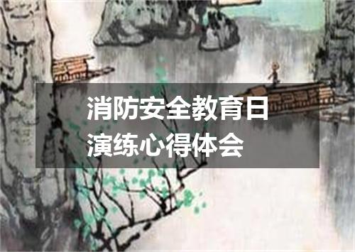 消防安全教育日演练心得体会