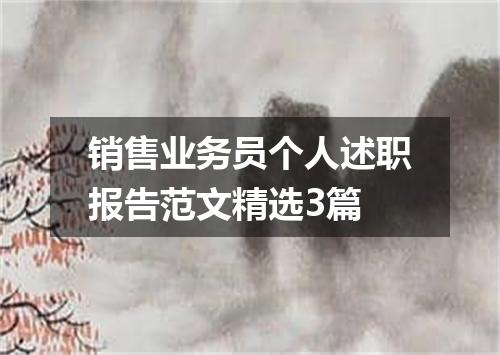销售业务员个人述职报告范文精选3篇