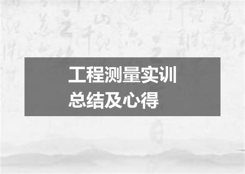 工程测量实训总结及心得