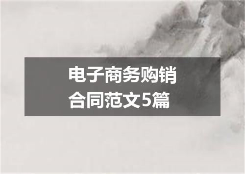 电子商务购销合同范文5篇
