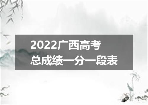 2022广西高考总成绩一分一段表