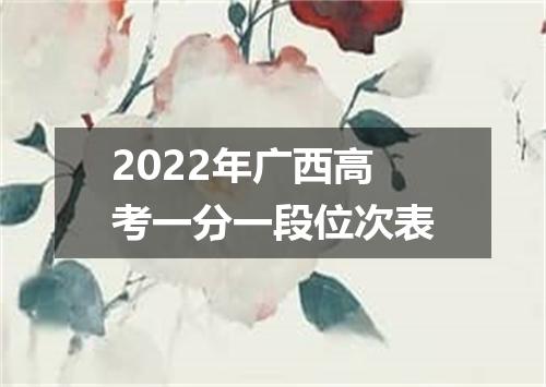 2022年广西高考一分一段位次表