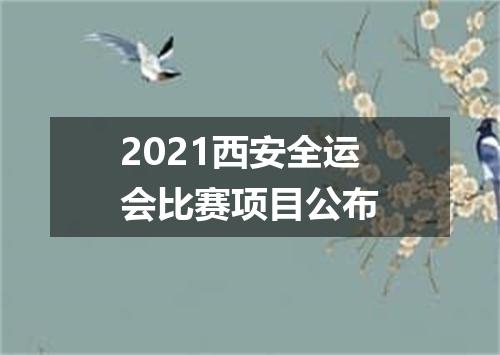 2021西安全运会比赛项目公布