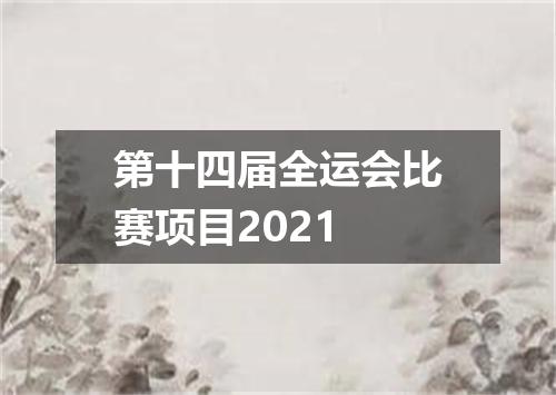 第十四届全运会比赛项目2021