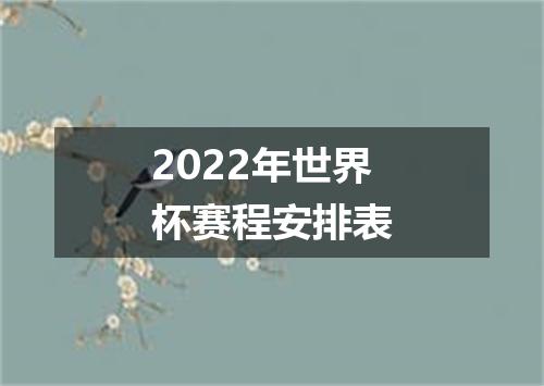 2022年世界杯赛程安排表