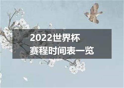 2022世界杯赛程时间表一览