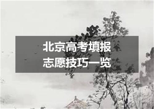 北京高考填报志愿技巧一览