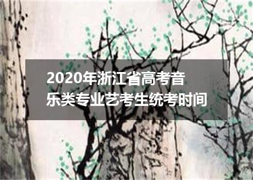 2020年浙江省高考音乐类专业艺考生统考时间