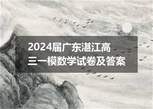 2024届广东湛江高三一模数学试卷及答案