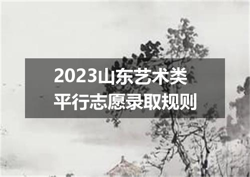 2023山东艺术类平行志愿录取规则
