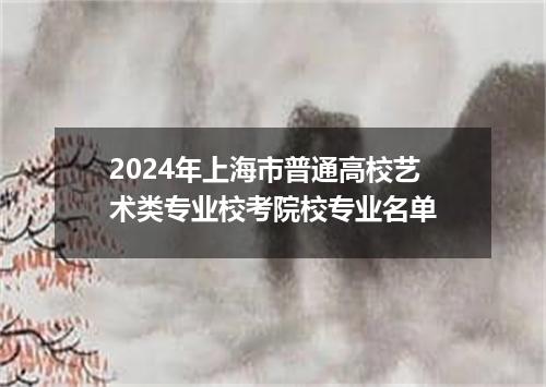 2024年上海市普通高校艺术类专业校考院校专业名单