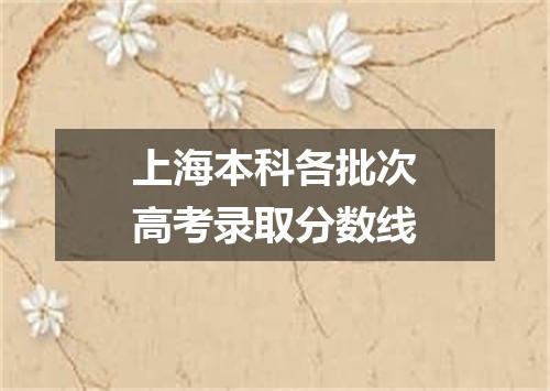 上海本科各批次高考录取分数线